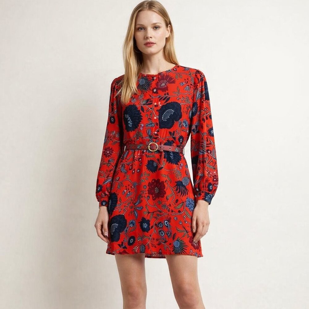 LOFT Ann Taylor Petite Belted Mini Dress